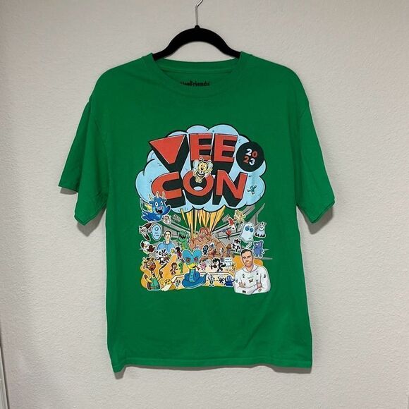 VeeFriends Mens Green VEE CON 2023 Limited Release Cotton Graphic T-Shirt Medium - Picture 1 of 6